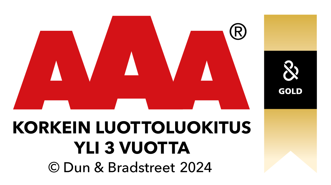 AAA - Korkein luottoluokitus yli 3 vuotta -  Bisnode 2024